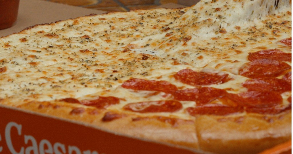 Little Caesars Pizza with cheese sticks and pepperoni