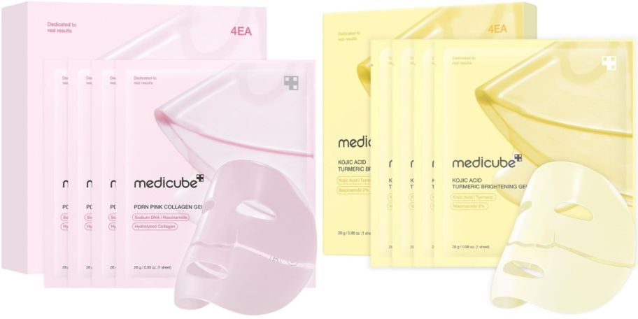 Medicube Masks in pink and yellow