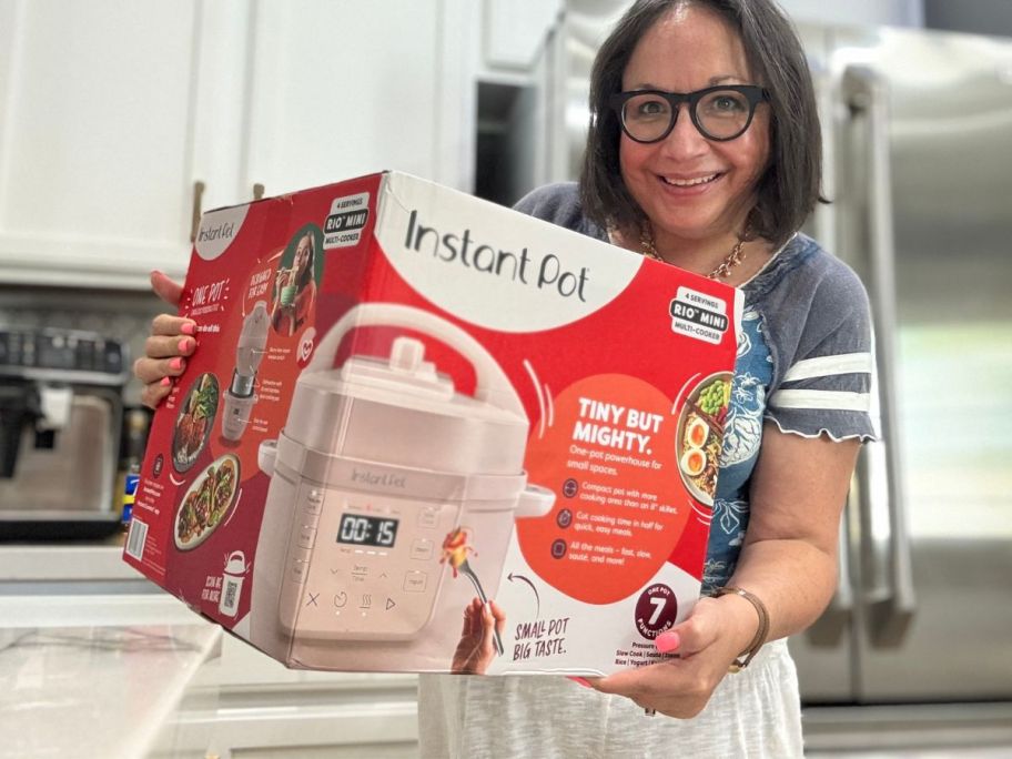 A mini Instant Pot on a counter