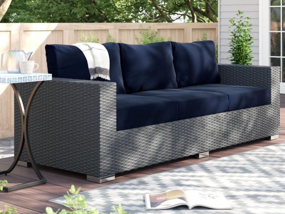 Modway Stopover Outdoor Patio Sunbrella Sofa on patio