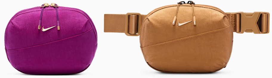 purple and tan crossbody bags