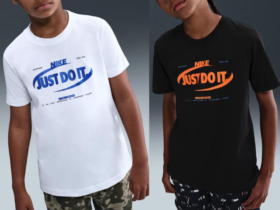 two boys wearing nike just do it tees