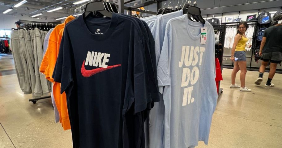 A rack of Nike Tees
