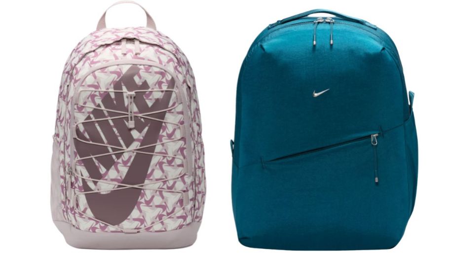 Nike backpacks in pink and purple