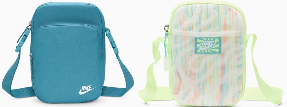 teal and mulitcolor crossbody bags