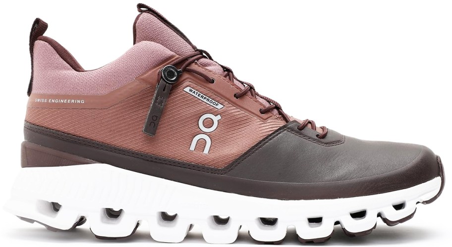 brown waterproof running shoe