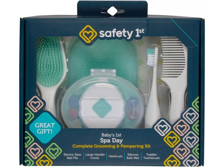 A safety kit for baby including brushes and combs