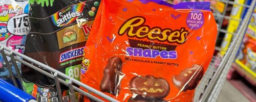 Sam's Club Cart with Halloween Candy in it