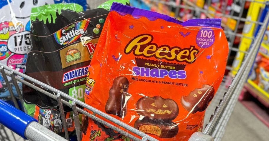 Sam's Club Cart with Halloween Candy in it