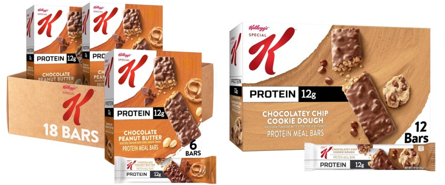 two boxes of Special K Protein Meal Bars