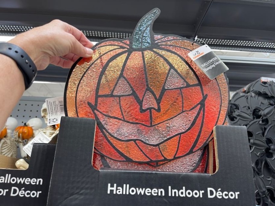 Way To Celebrate Stained Glass Pumpkin Wall Decoration in store