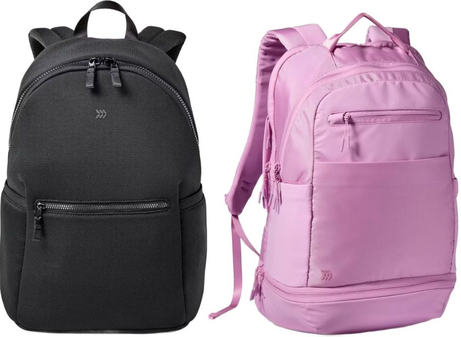 Stock images of two All in Motion Backpacks