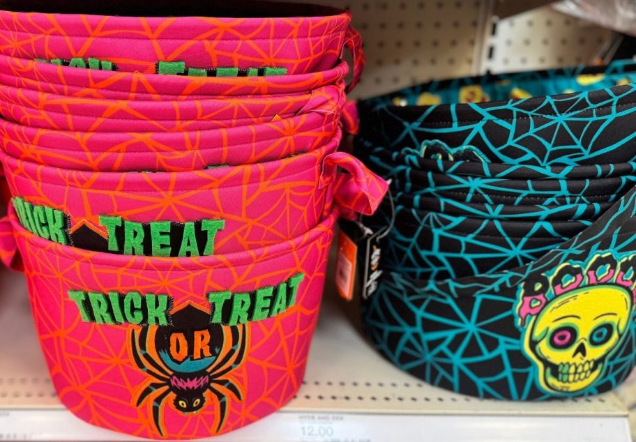 Spider and Skeleton Trick or Treat Buckets at Target