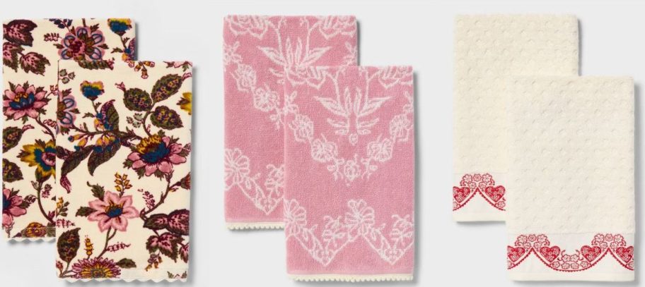 Stock images of 3 sets of hand towels