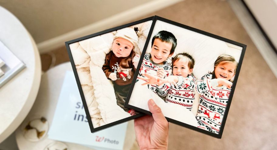 hand holding Tilepixs showing pictures of kiddos