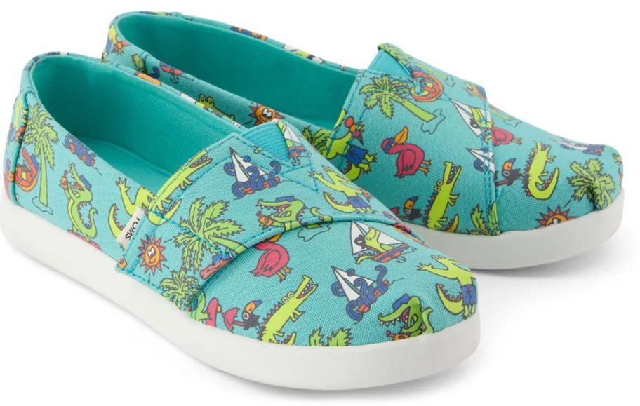Toms Glow in the Dark Alligator Kids Shoes