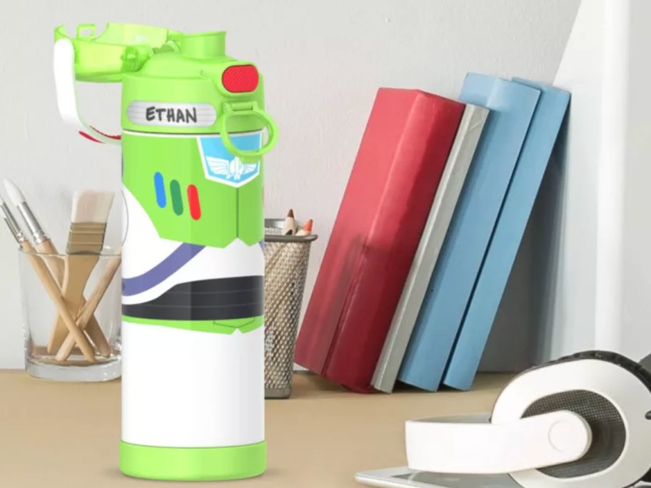 Toy Story Thermos on office desk