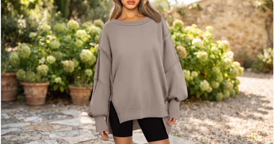 Oversized Sweatshirt Just $14.99 on Amazon (Free People Look for Way Less!)