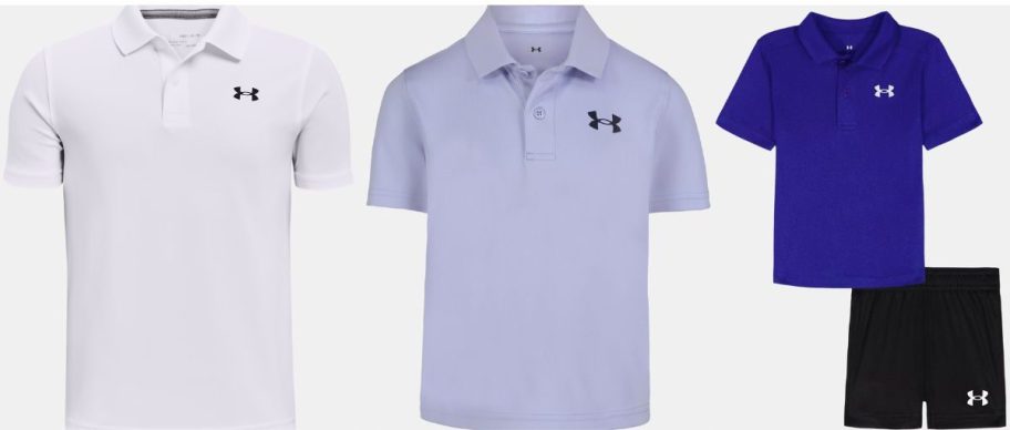 Stock images of 3 Under Armour Polo Shirts for kids