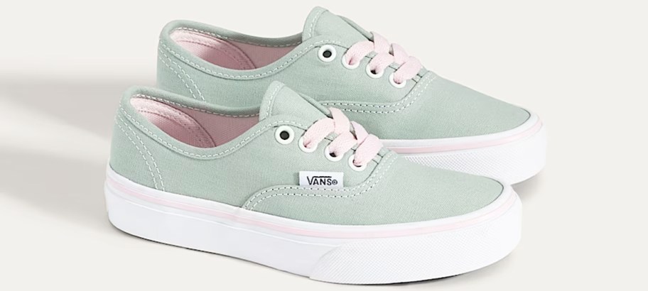 mint green and light pink sneakers