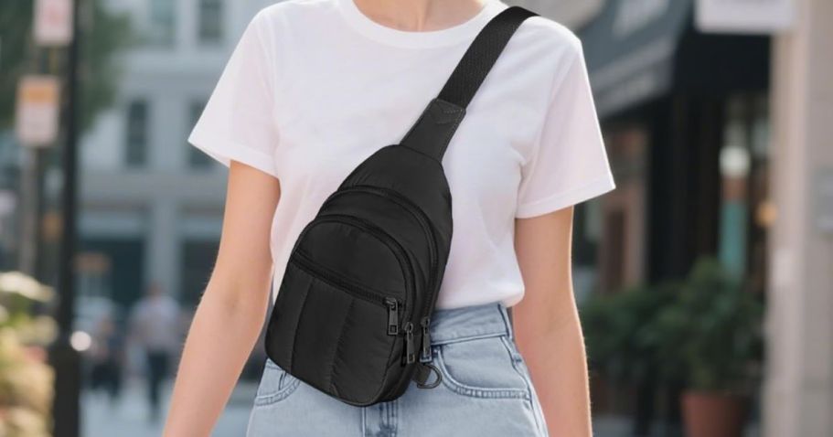 Quilted Puffer Sling Bags from $9.59 on Amazon (Perfect for Travel!)