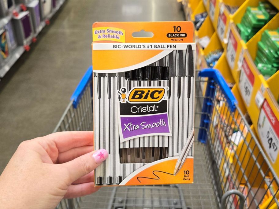 A box of Bic Crystal Smooth Pens