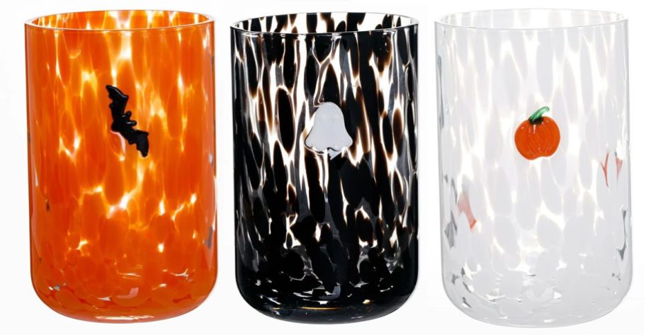 Way to Celebrate 12oz Halloween Glasses 2-Pack w: Bats, Ghosts or Pumpkins