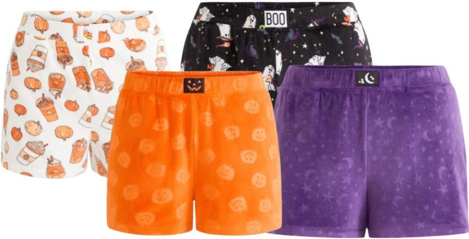 4 pairs of Halloween shorts