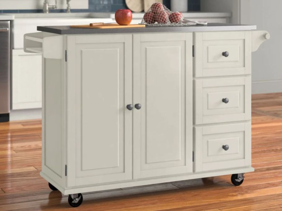 Red Barrel Studio Taniha Kitchen Cart in Off White