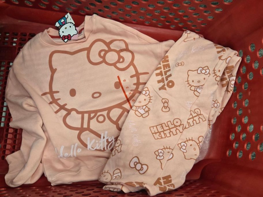 Women's Hello Kitty Fleece Graphic Pullover Sweatshirt - Pink