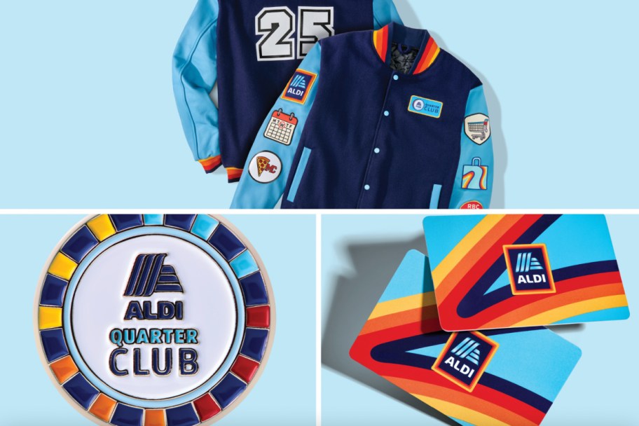 ALDI themed jacket and coin