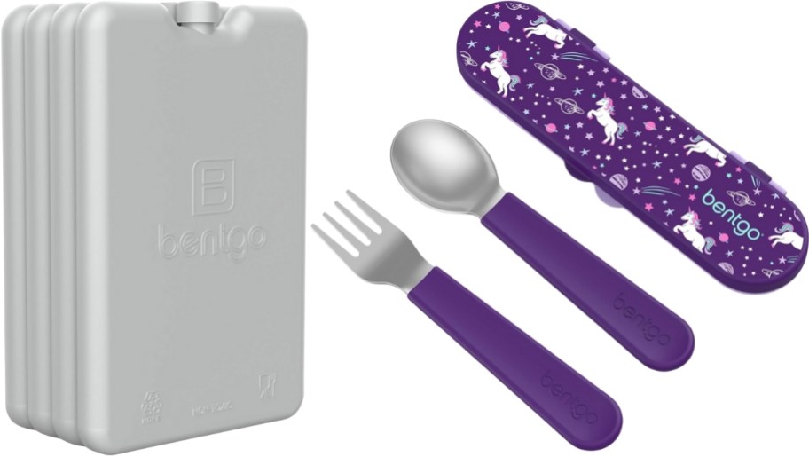 ice packs and silverware set