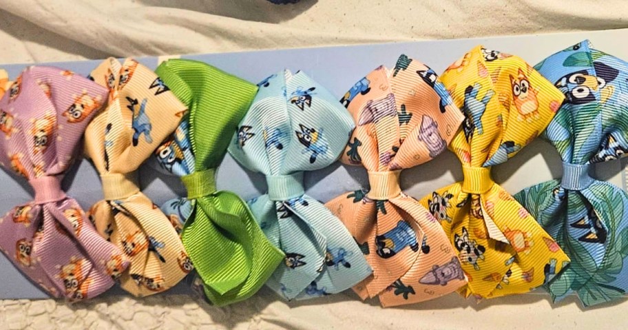 a pack of kids Bluey Hair Bows