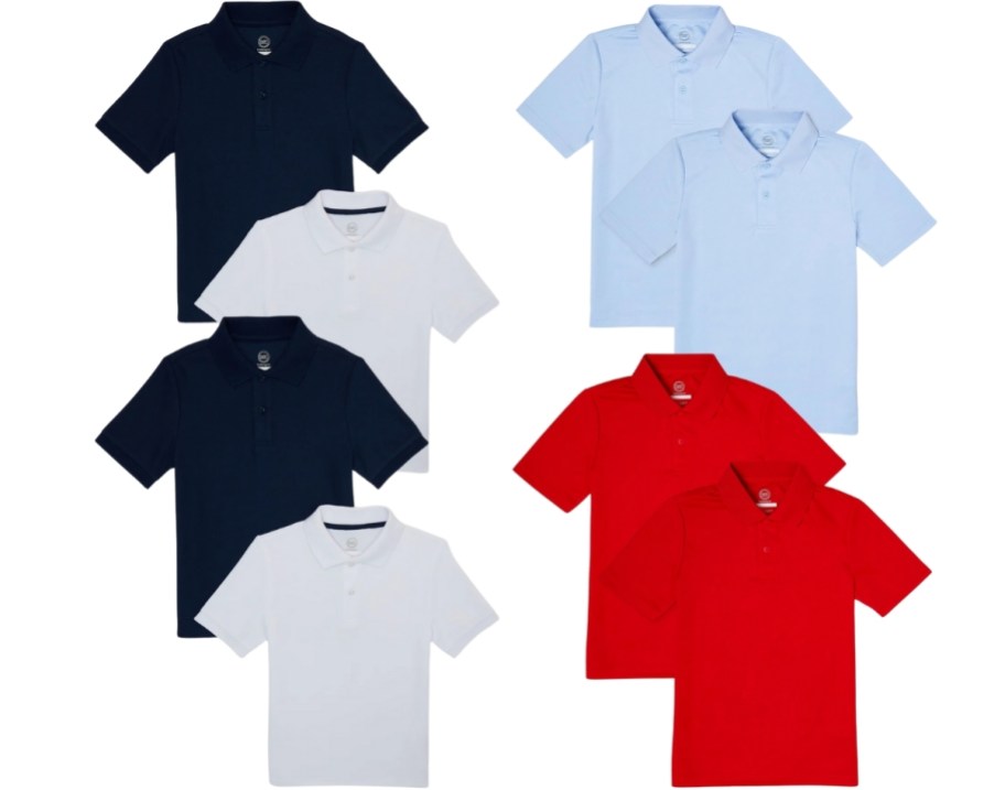 boys school uniform shirts in a 4 pack and 2 pack