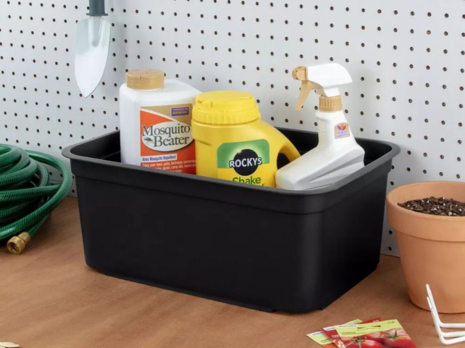 Brightroom Folio Heavy Duty Storage Bin with household items in it on shelf
