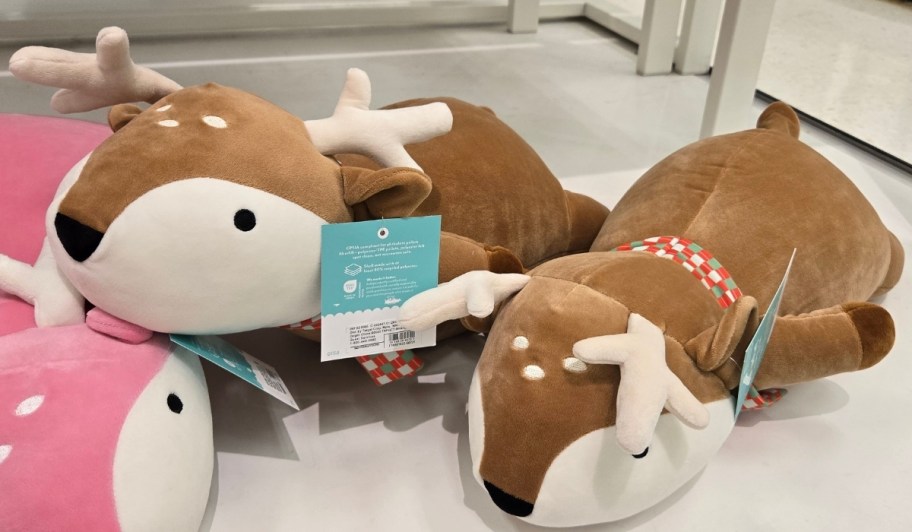 two brown deer pillowfort throw pillows