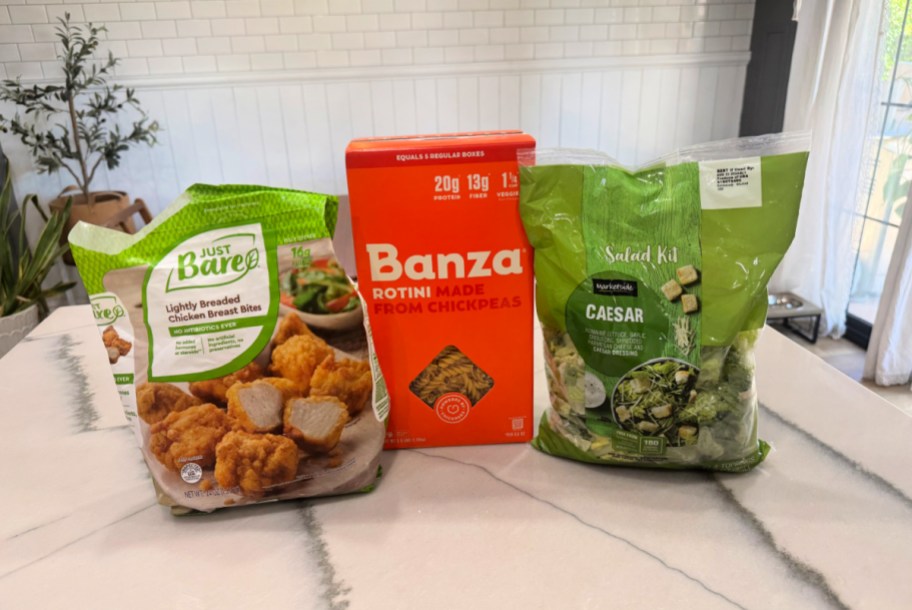 caesar salad kit and bare nuggets meal