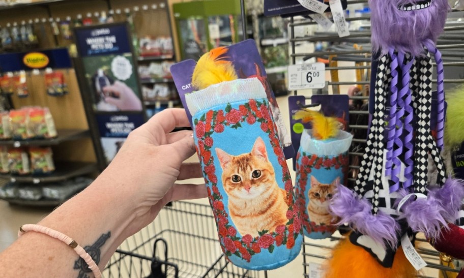 plush cat candle pet toy