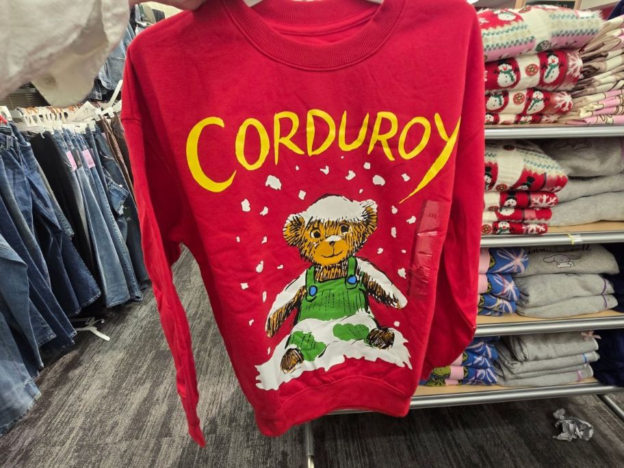 Corduroy Bear Women's Fleece Graphic Sweatshirt in store