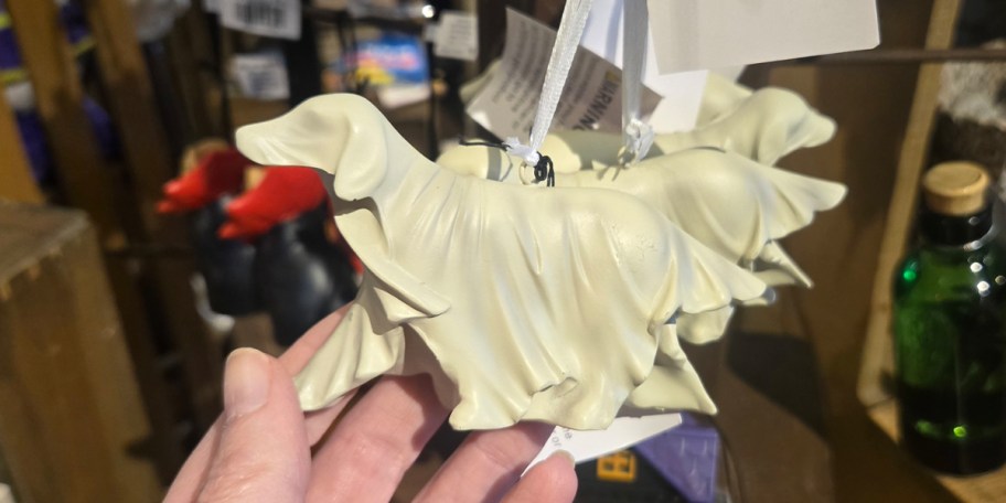 white ghost dog ornament 