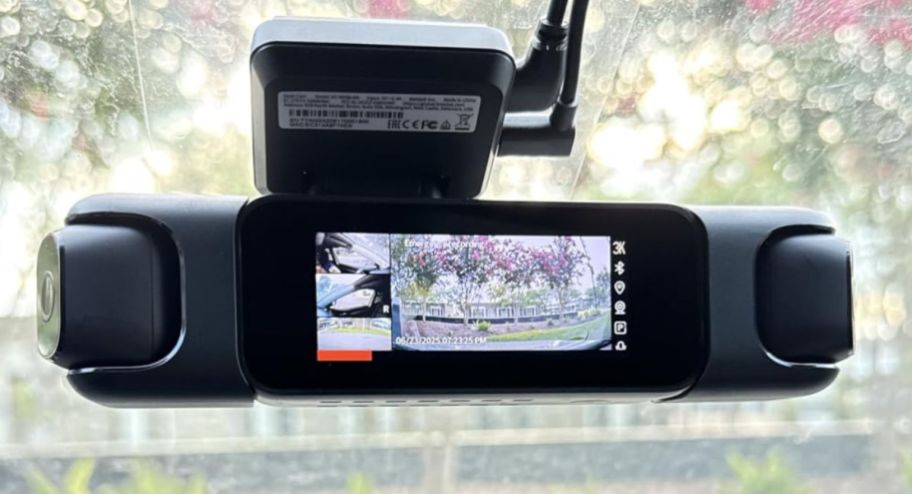 dash cam installed inside of the car