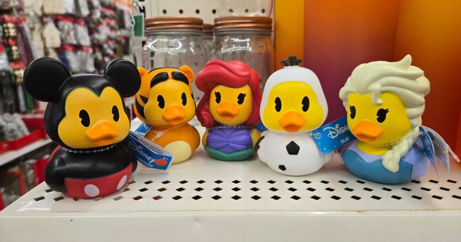 Disney Character Duckies on shelf in store