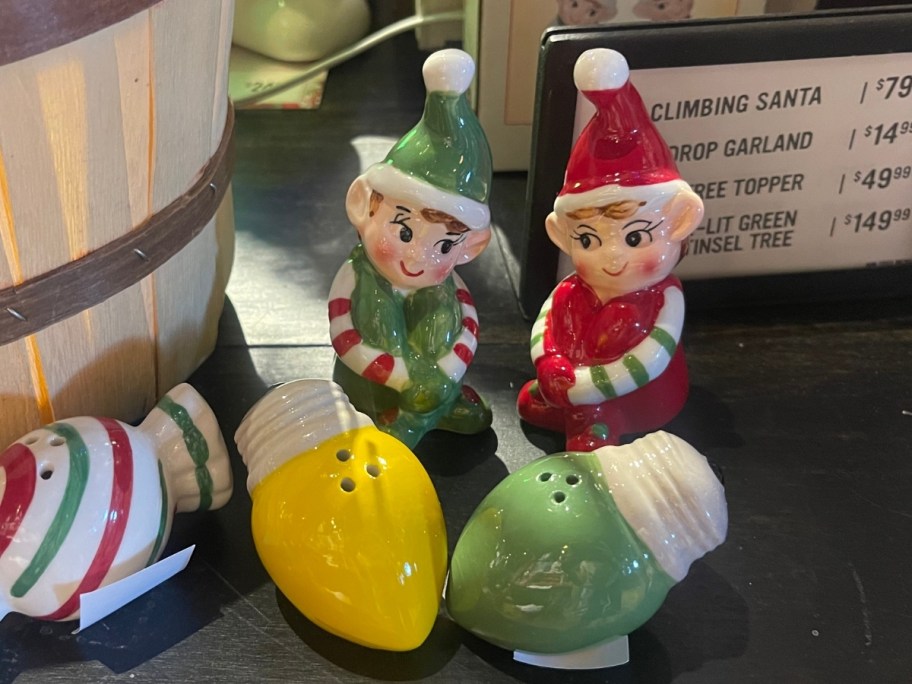 mini elf salt & pepper shakers
