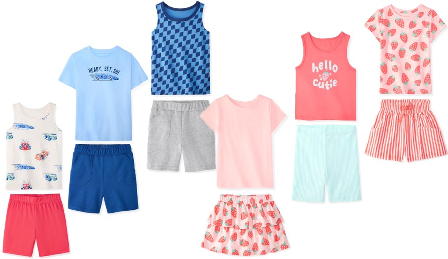 blue and pink toddler outfit sets 