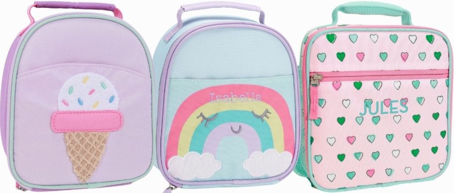 three kids lunch bags