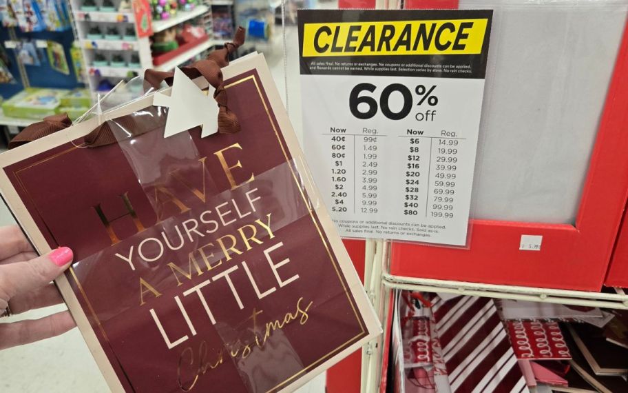 hand holding gift bags