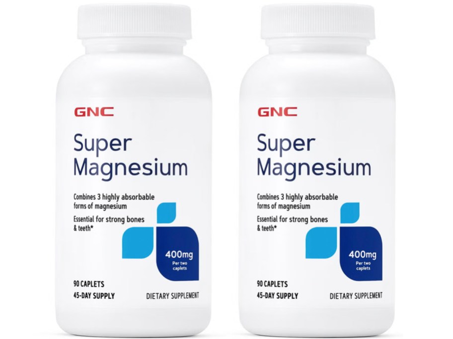 two bottles of gnc super magnesium