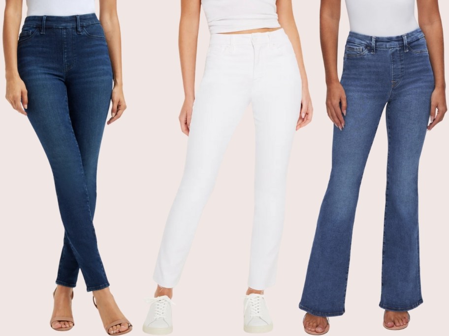 3 models in different style of jeans