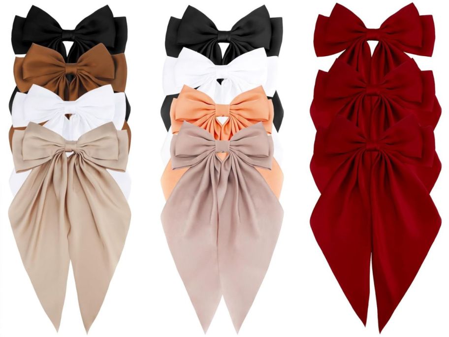 three 4-packs of hair bows