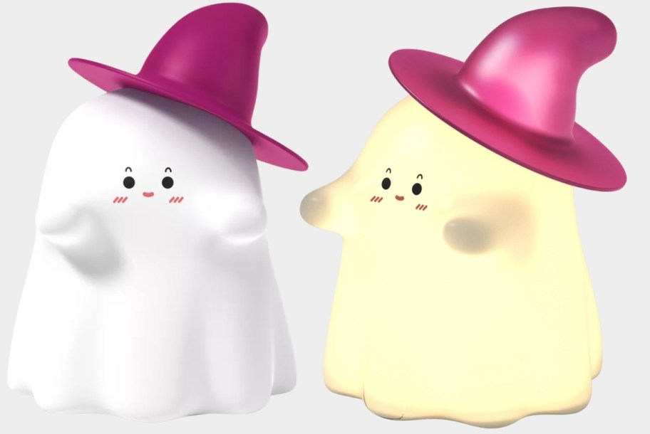 silicone ghost desk lamp off and lit